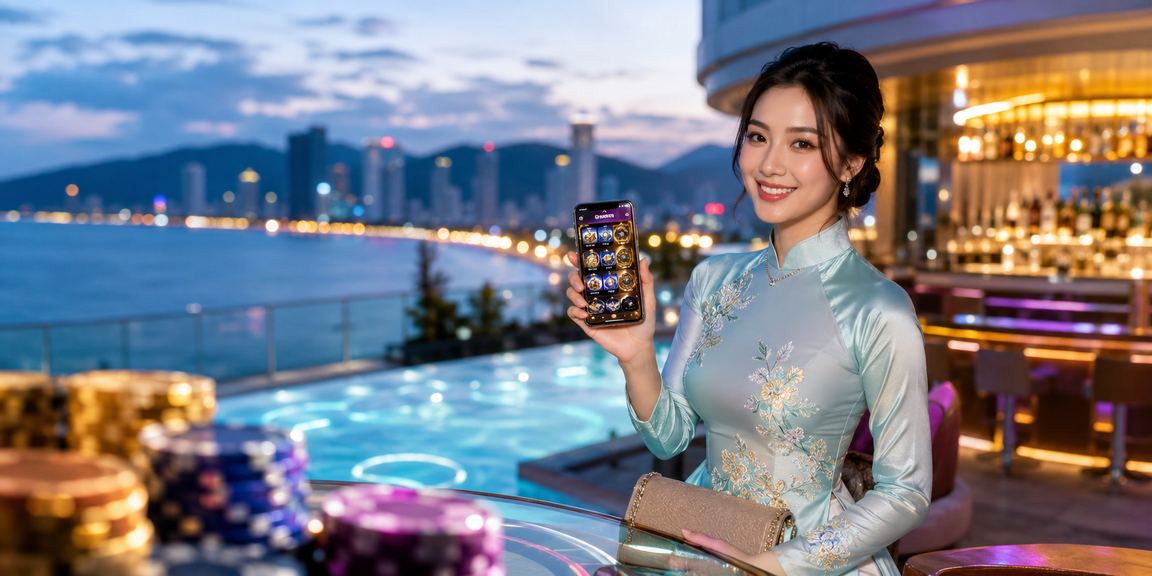 Ứng dụng casino tại Nha Trang với cô gái mặc áo dài truyền thống Việt Nam